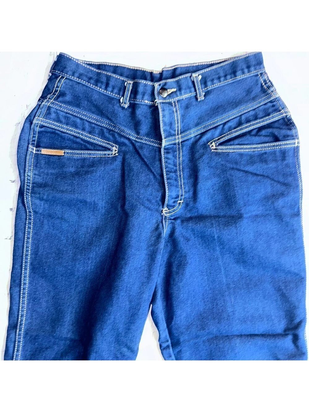 Vintage Women’s Size 32R 1980s Gitano High Waist Tapered Denim Blue Jeans - Picture 2 of 10